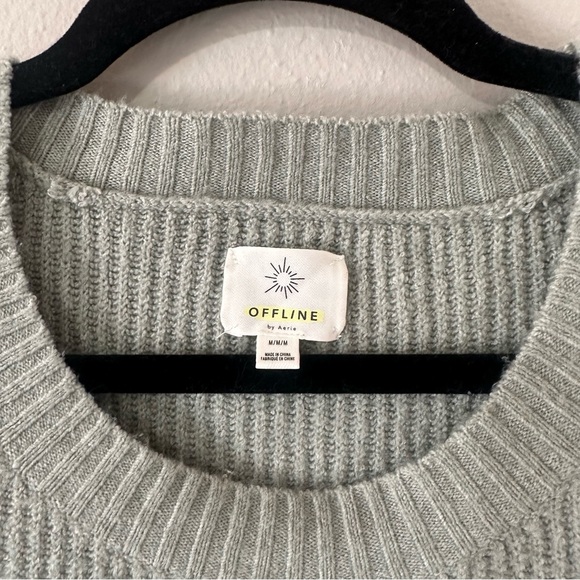 Offline Aerie Green Twist Front Knit Sweater Medium - Picture 5 of 7